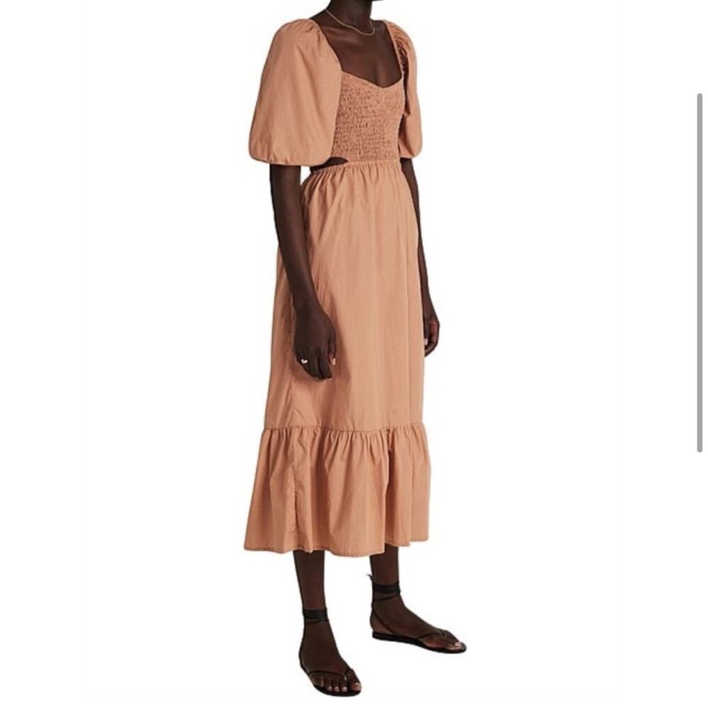 FAITHFULL THE BRAND Cotton Cut-Out Midi Dress